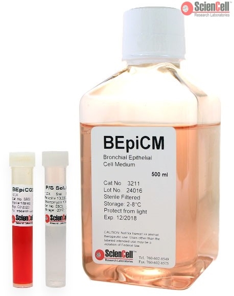 Human Bronchial Epithelial Cell Medium-basal-phenol red free, 2 x 500 ml